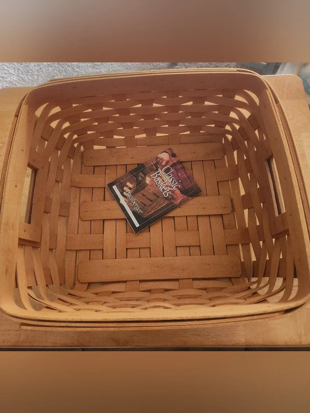 Longaberger 2001 Small Storage Solutions Basket w/ Fabric Liner